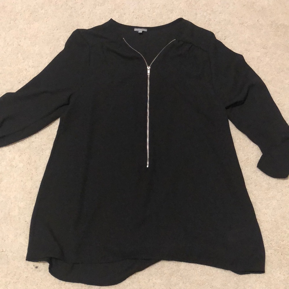 Charlotte Russe XS Zippered Black Dress Shirt